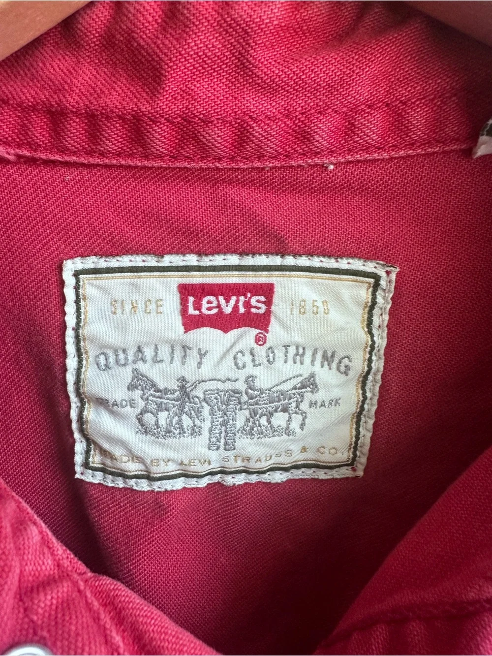 90s Vintage Levi's Red Lightweight Shirt Jacket